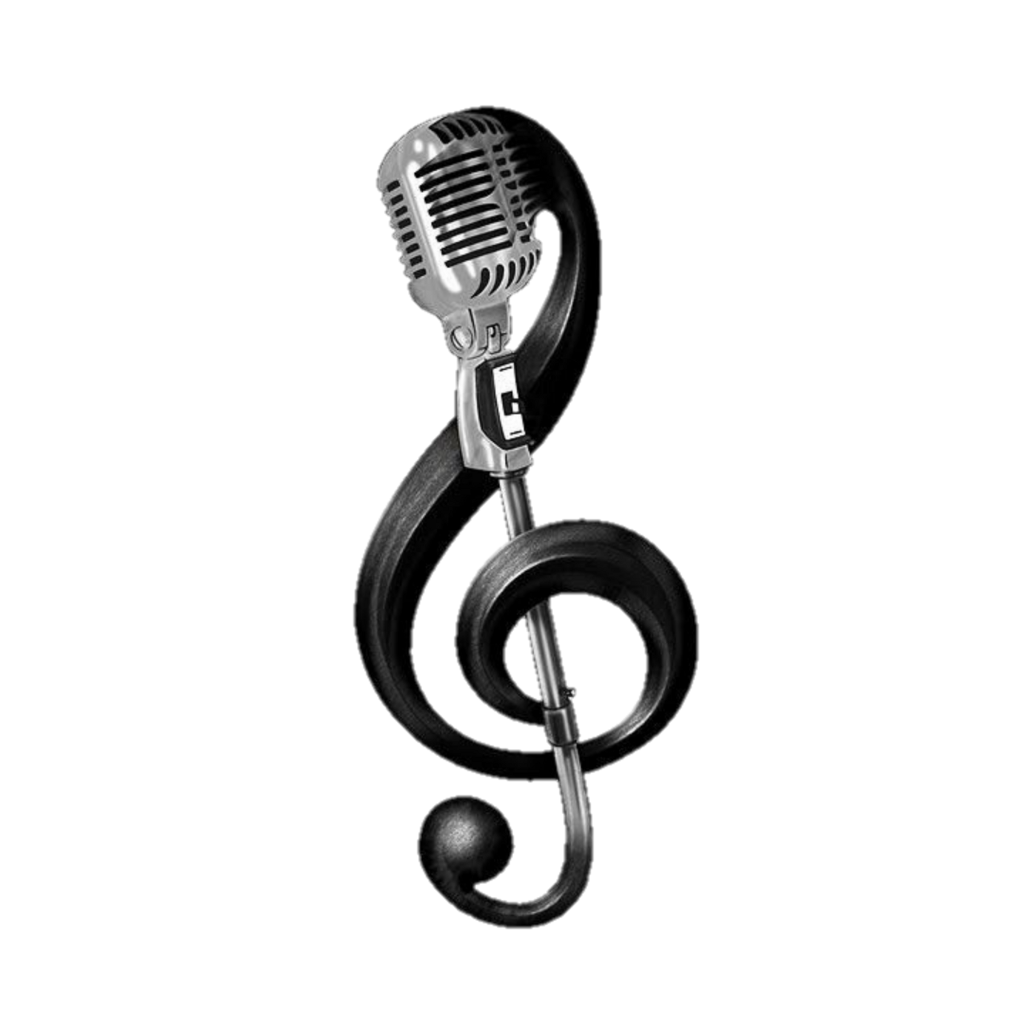Музыкальные ключи. Стилизованный микрофон. Скрипичный ключ и микрофон. Микрофон и Ноты.
