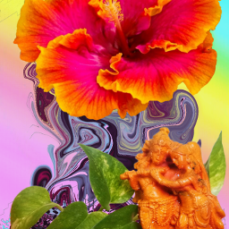 freetoedit flower cute statuette krishna