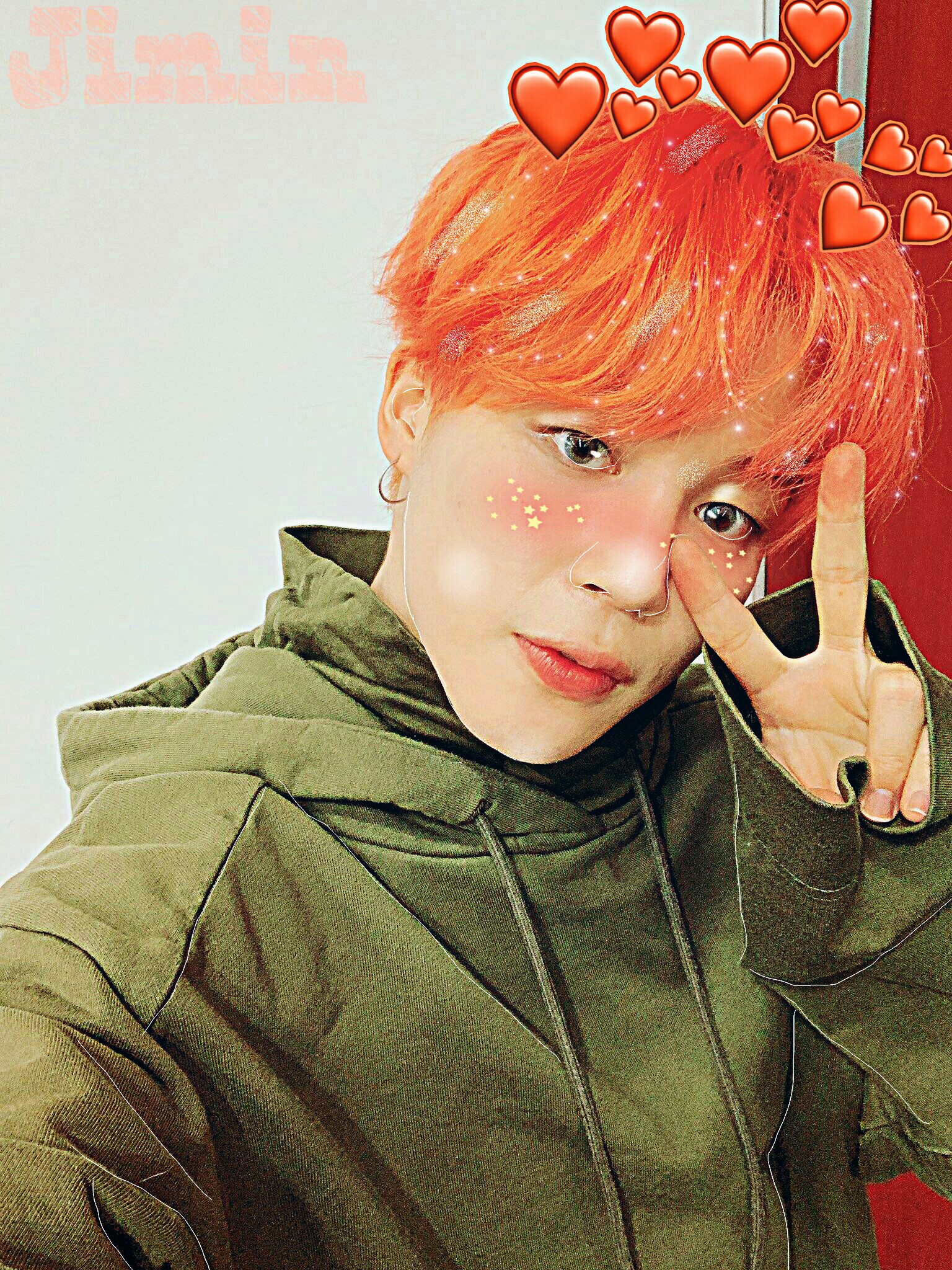 Freetoedit Beautiful Jimin With This Orange Hair Time