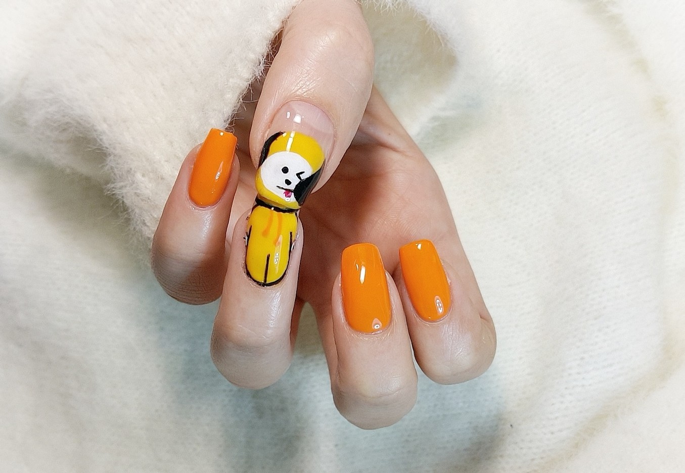 This visual is about freetoedit bt21chimmy bt21 bts nailsart #freetoedit #b...