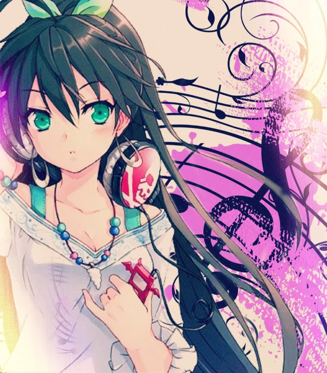Music Anime Girl Light Colors Image By Animegirl Fan