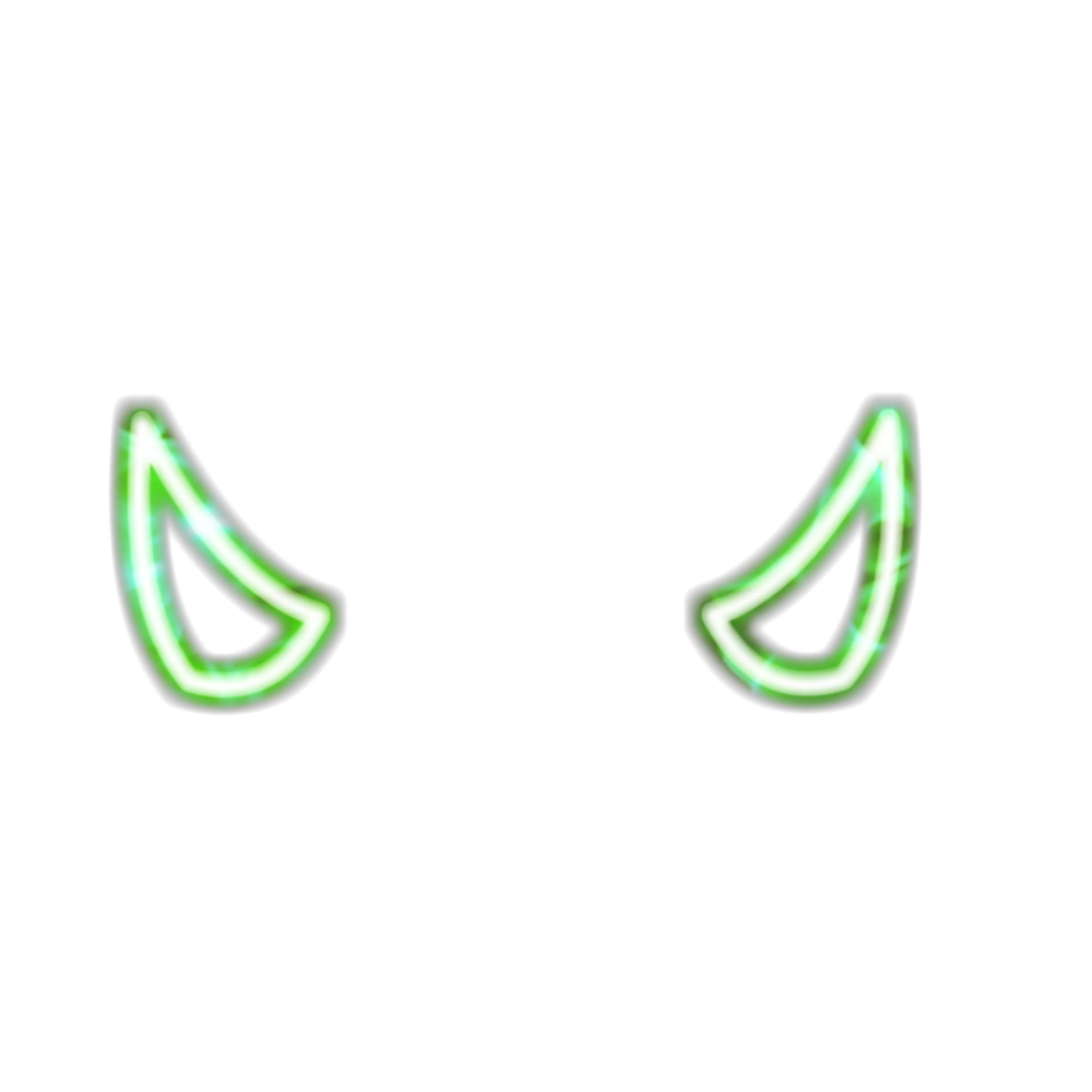 green flaminghorn horn devil neon sticker by @vincenterinity