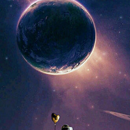 space spaceman spaceart galaxy planet astronaut stars solarsystem moon earth balloon myedit