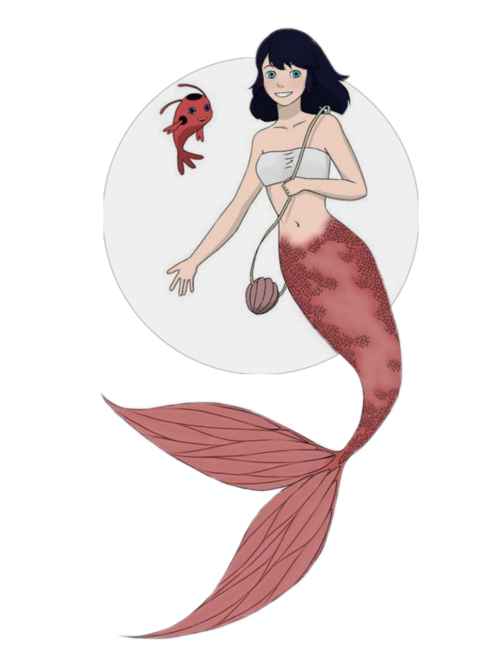 This visual is about freetoedit mermaid marinette tikki miraculousladybug #Mermaid...