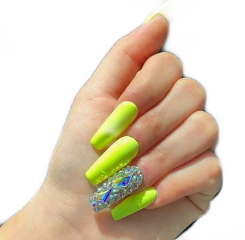 nails neon green pngs png freetoedit