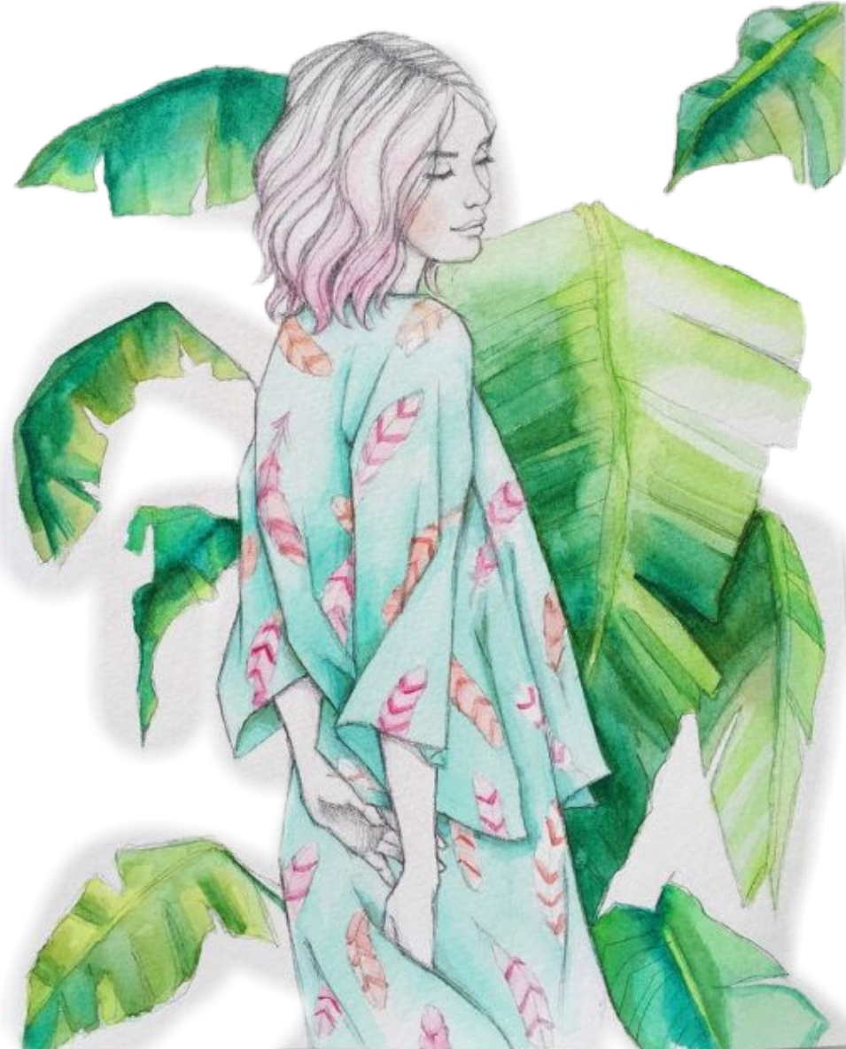 Рисунок в пижаме девушка