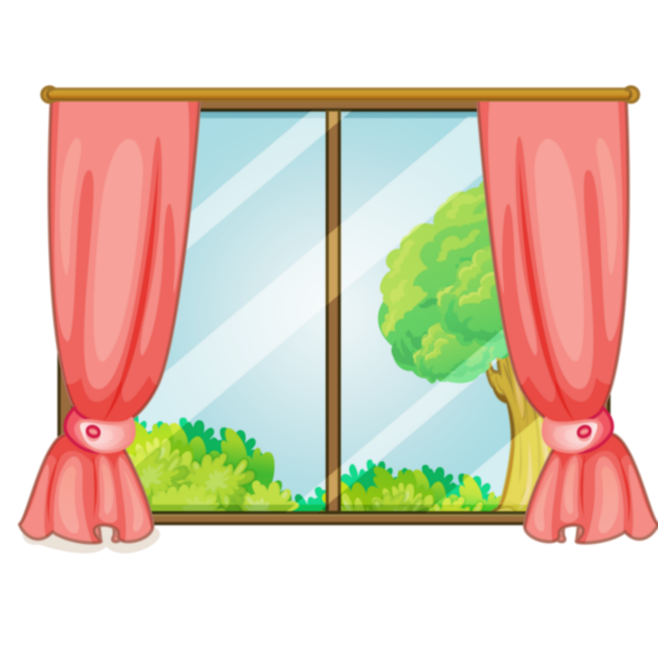 Ftestickers Clipart Curtains Window Openwindow Trees