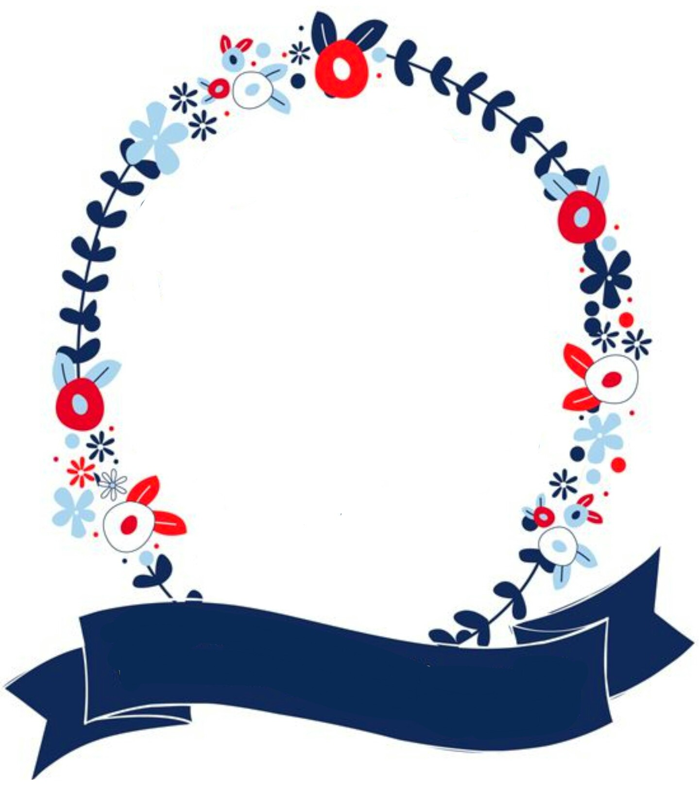 Redwhiteandblue Banner Label Frame Wreath Memorialday