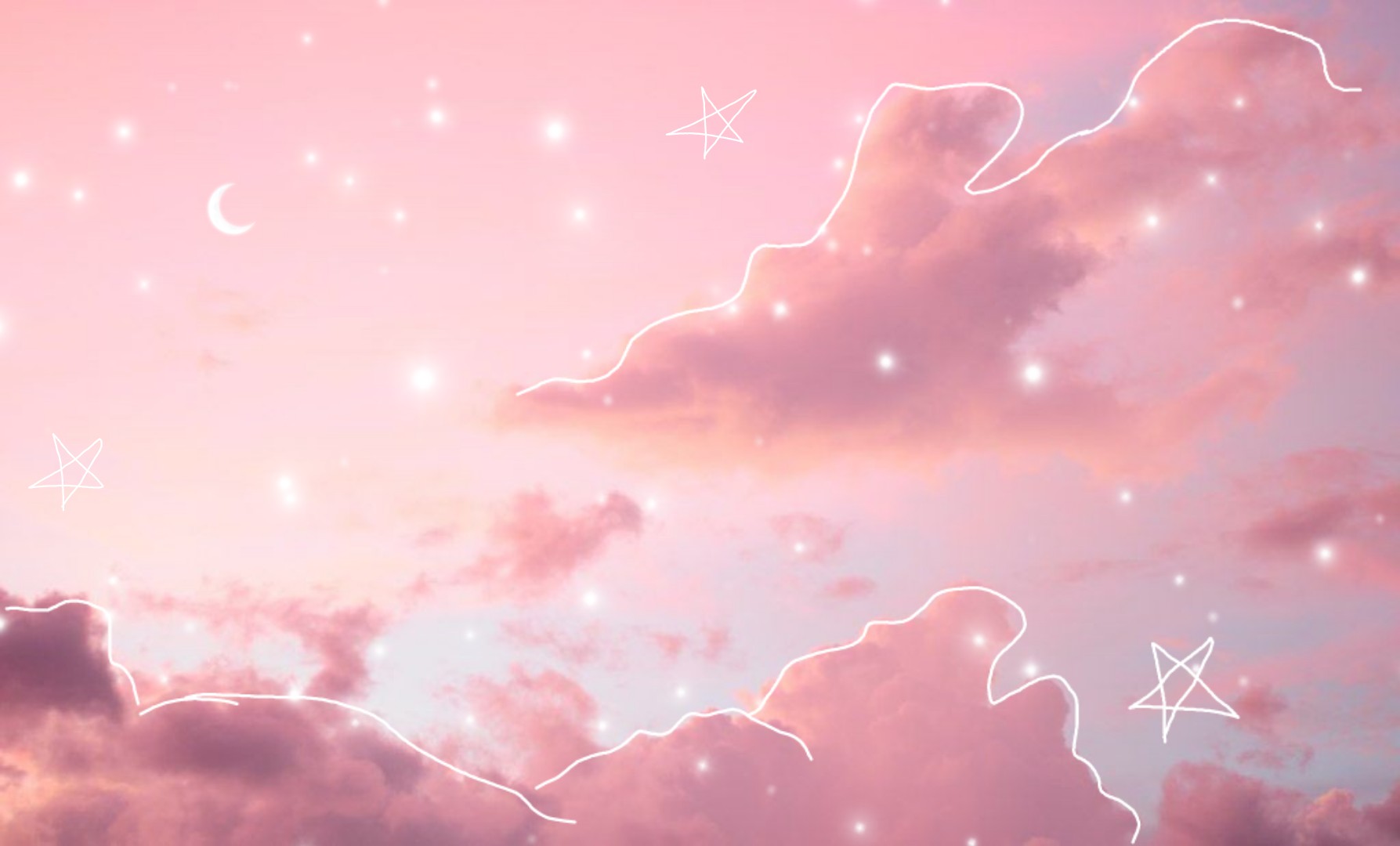Aesthetic Pink Clouds Desktop Wallpaper