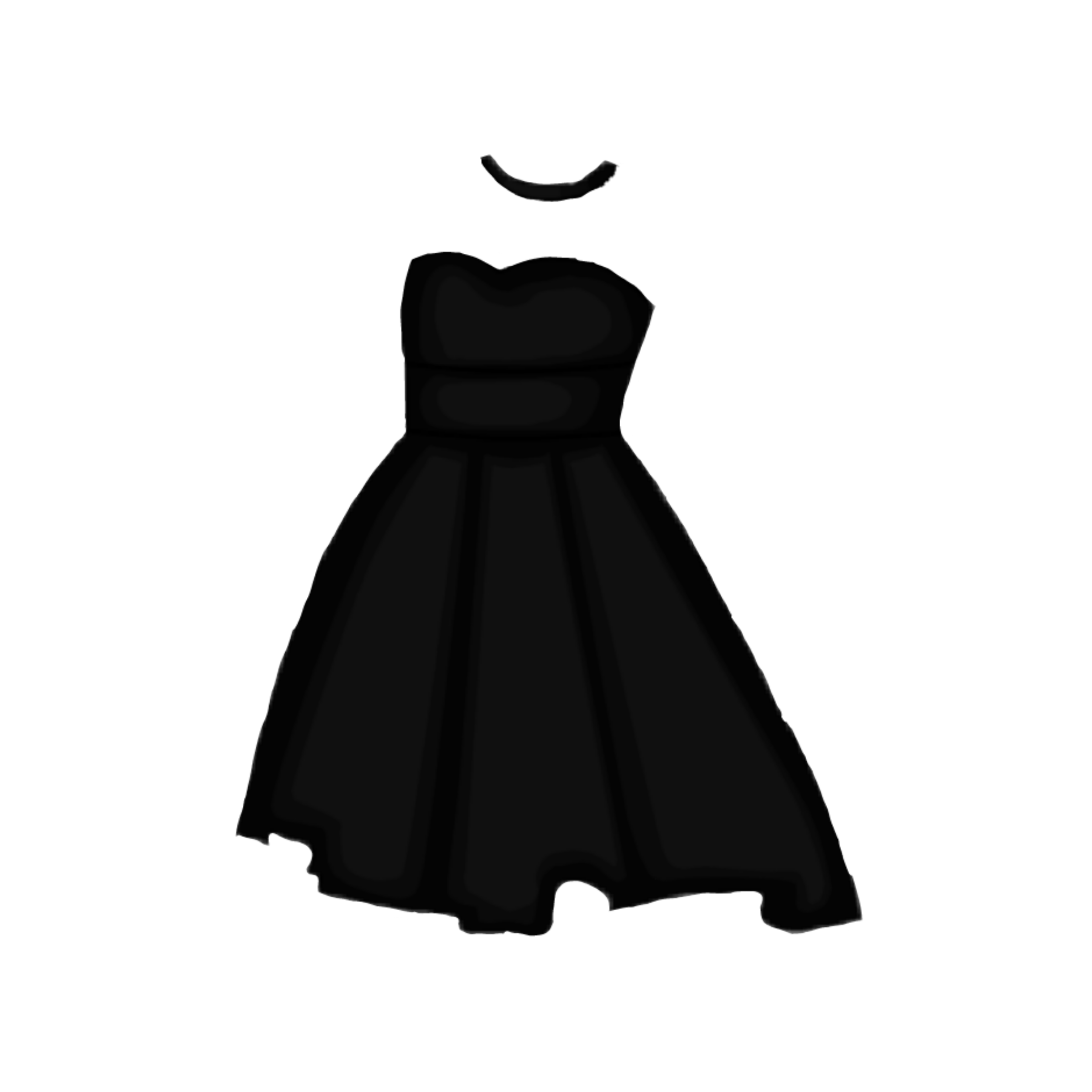 Черное платье с рисунком