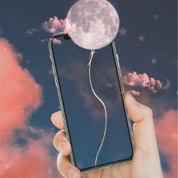 freetoedit cloud cloudscloudsclouds cloudsandsky stars star clouds moon string balloon pink aestheticedit aesthetic challenge awesome amazing contest madewithpicsart edit rcthroughthescreen throughthescreen