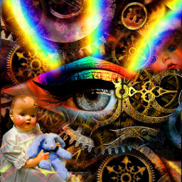 freetoedit myoriginalwork myorginalart conceptart eyeart clockworks colorful surreal phantasm