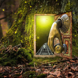 freetoedit traintracks door doorknob fantasy forest illusion