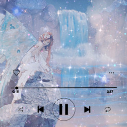 freetoedit glitter sparkle blue water rocks fairycore fairy pixie butterfly waterfall song music playlist srcmusicplayer musicplayer