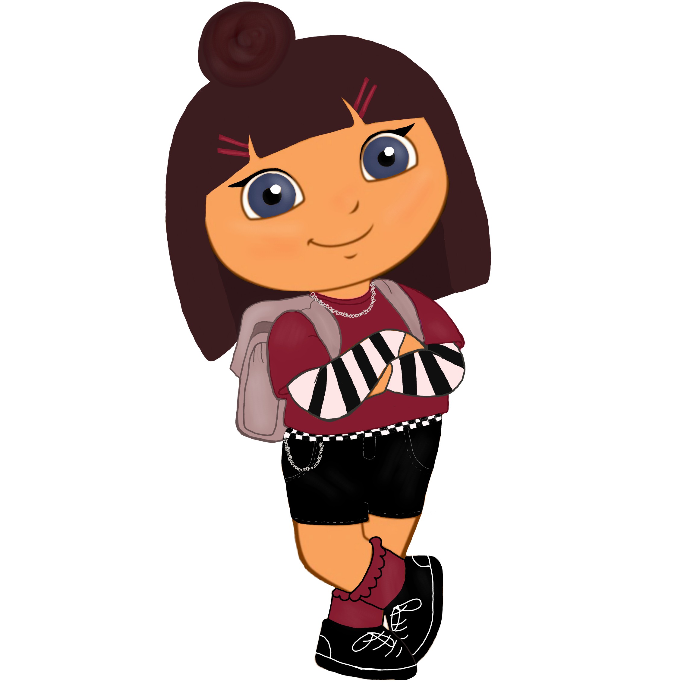 dora doratheexplorer cartoon e girl edit  black red soft 