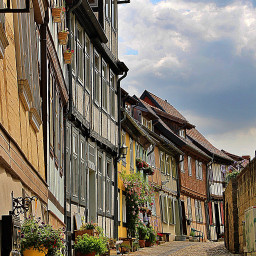 medieval quedlinburg street architecture