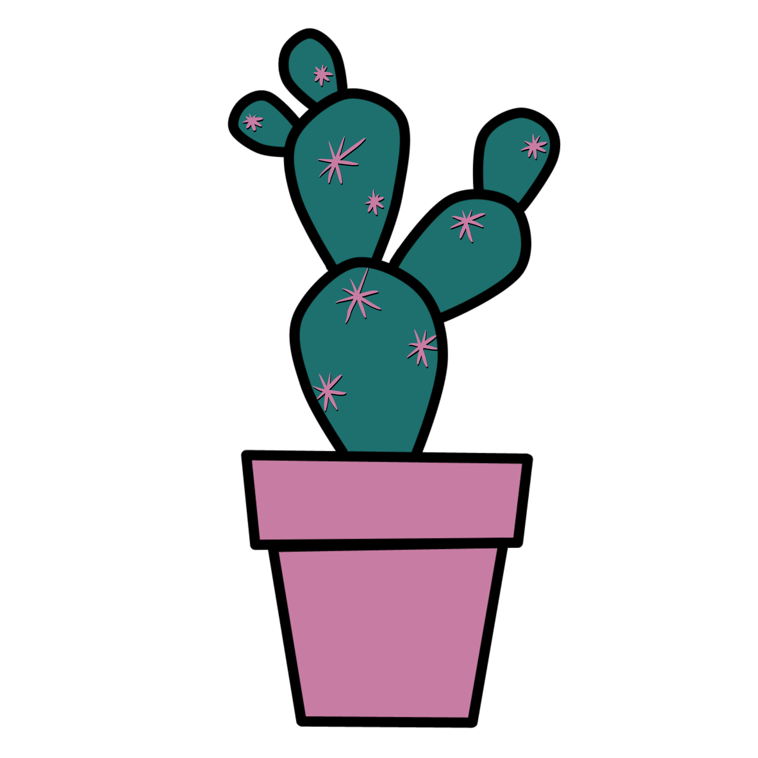 freetoedit cactus draw cute pink sticker by @meeori
