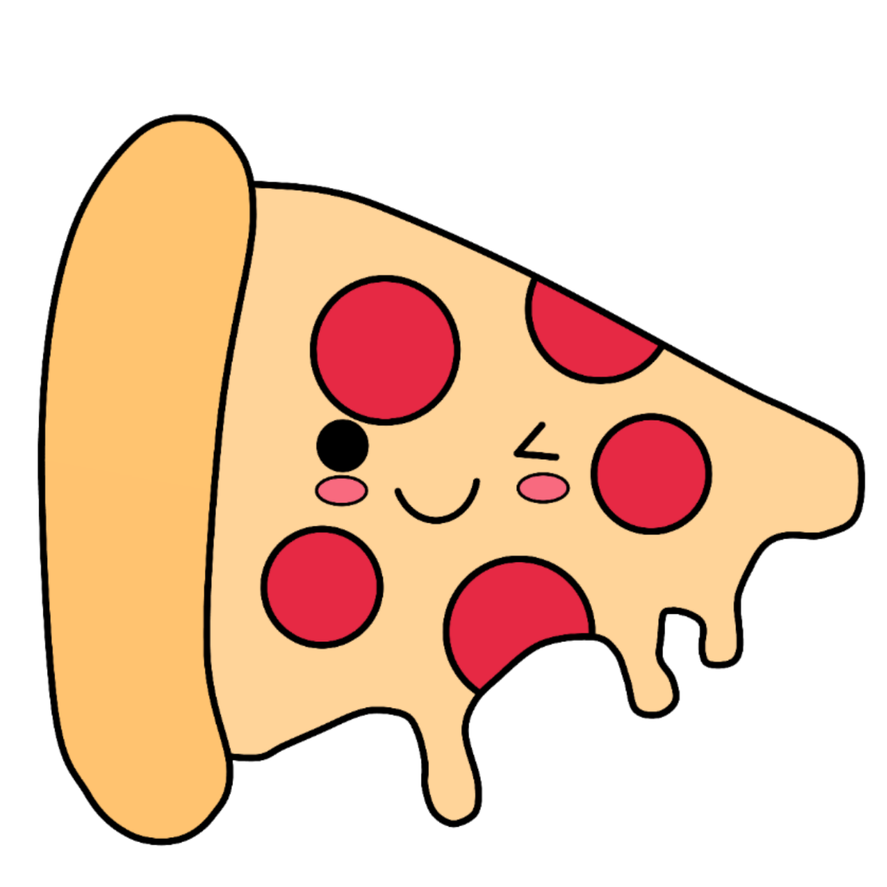 Kawaii Pizza Emoji Clipart Cute Pizza Design Png Vector Etsy Canada ...