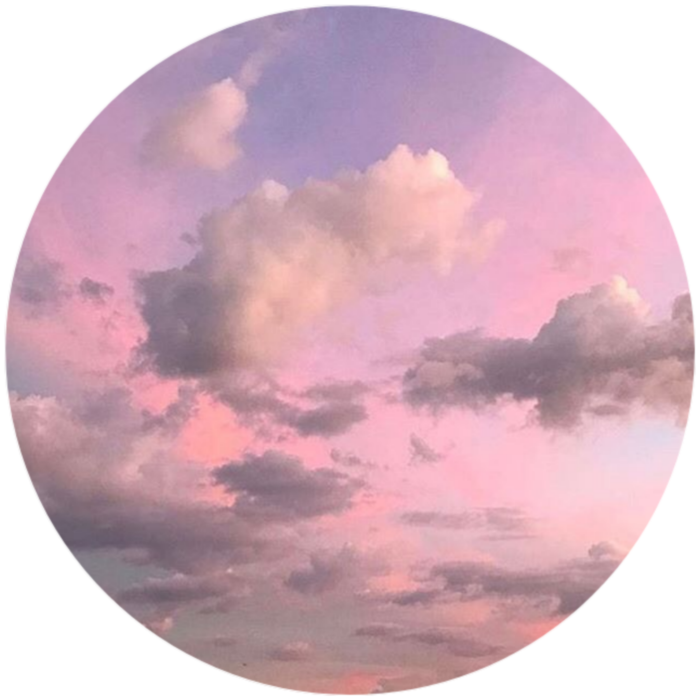 фон небо розовое облака круг sticker by @little_mary