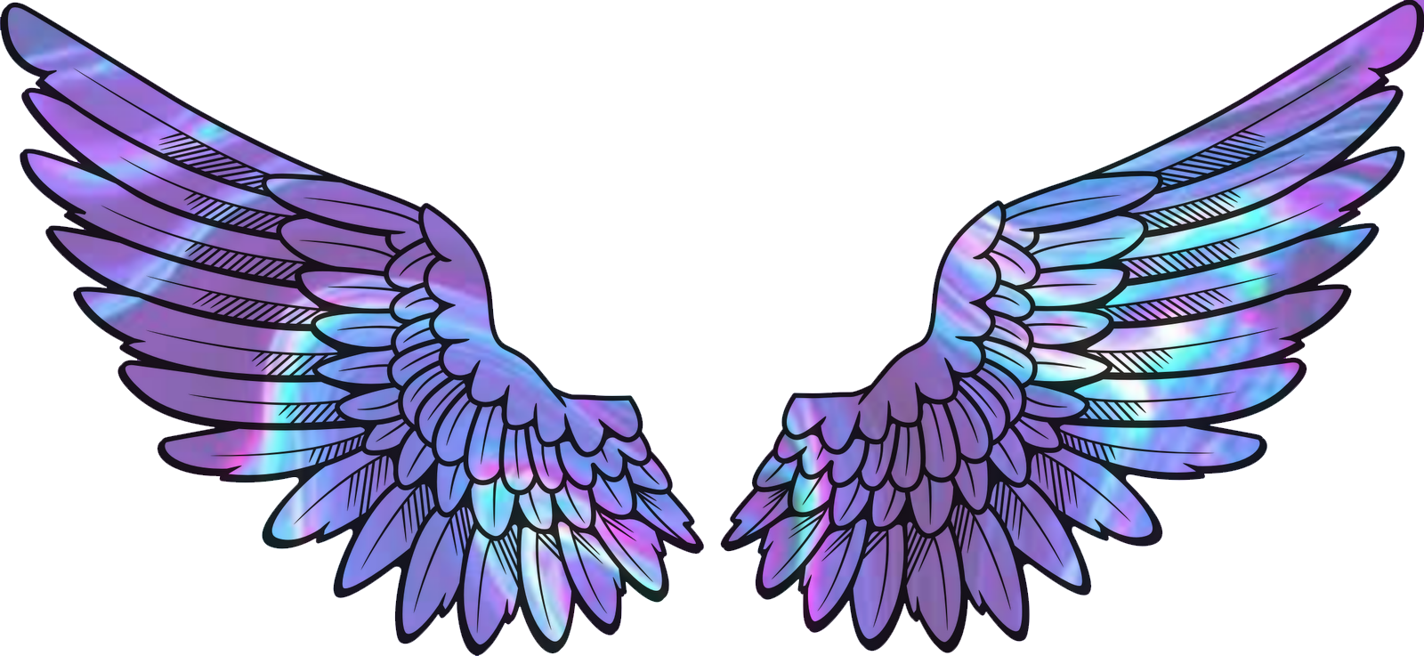 featherwings wings rainbow purple sticker by @papanda69.
