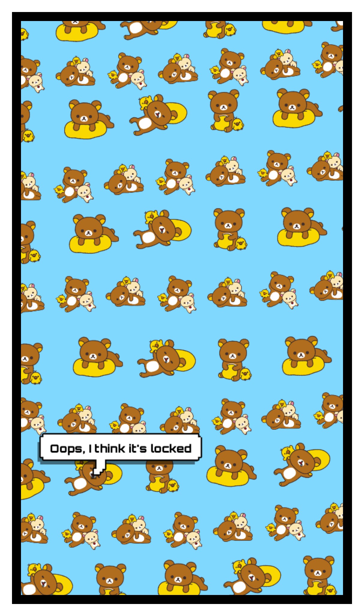 Wallpaper Bear Lockscreen Rilakkumabear Blue Lightblue