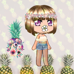 freetoedit summer pineapple gacha edit