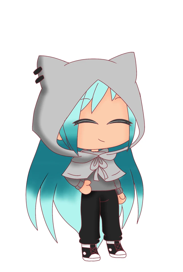 Gachalife Hoodie Gray Black Blue Sad Image By 月光 Gachalife Hoodie Gray Black Blue Sad Image By 月光