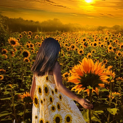 #freetoedit,#girl,#sunset,#remix,#srcsunflowerselfie