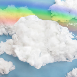freetoedit rainbow clouds rainbowbaby rainbowandclouds
