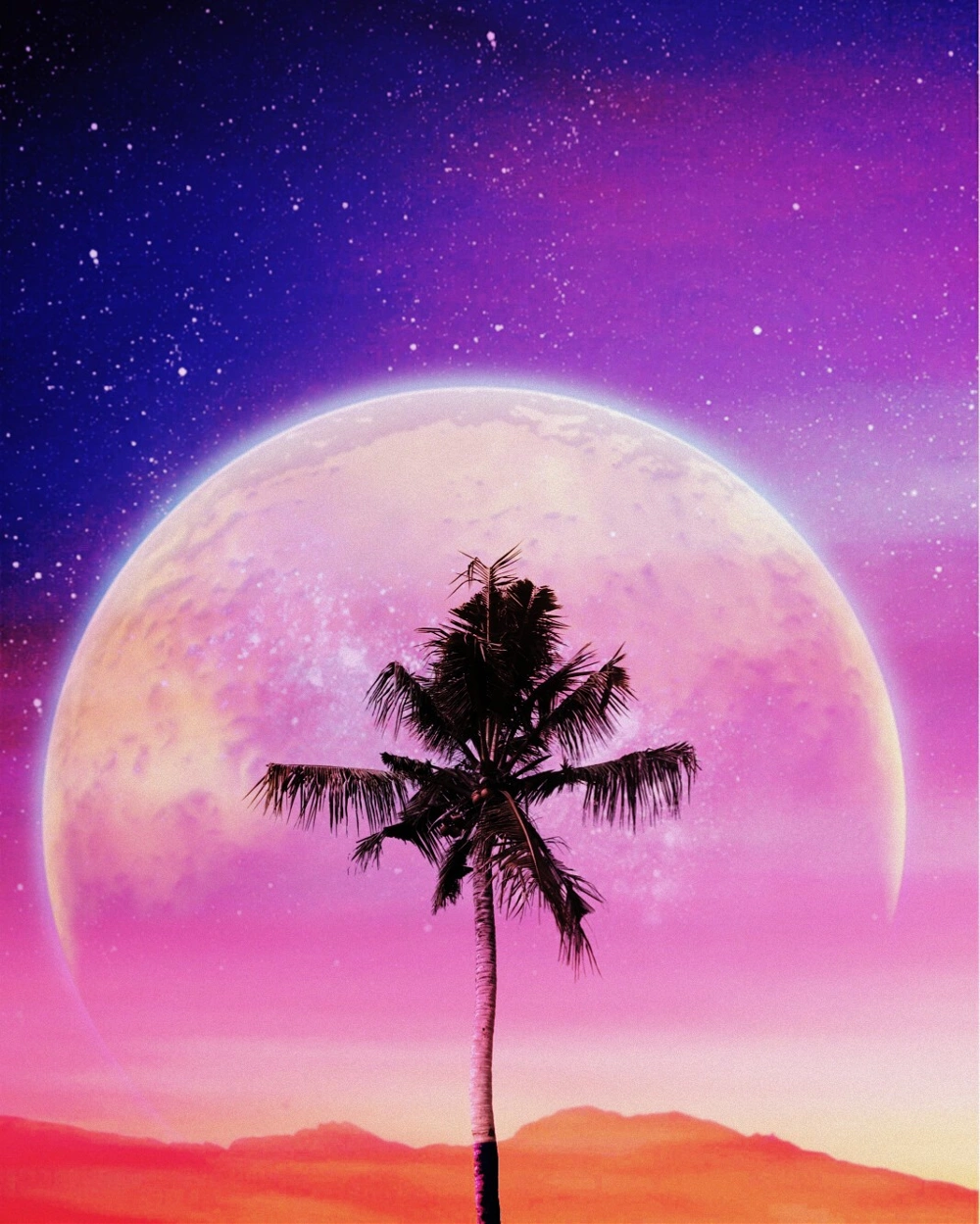  #freetoedit #palmtree #moon