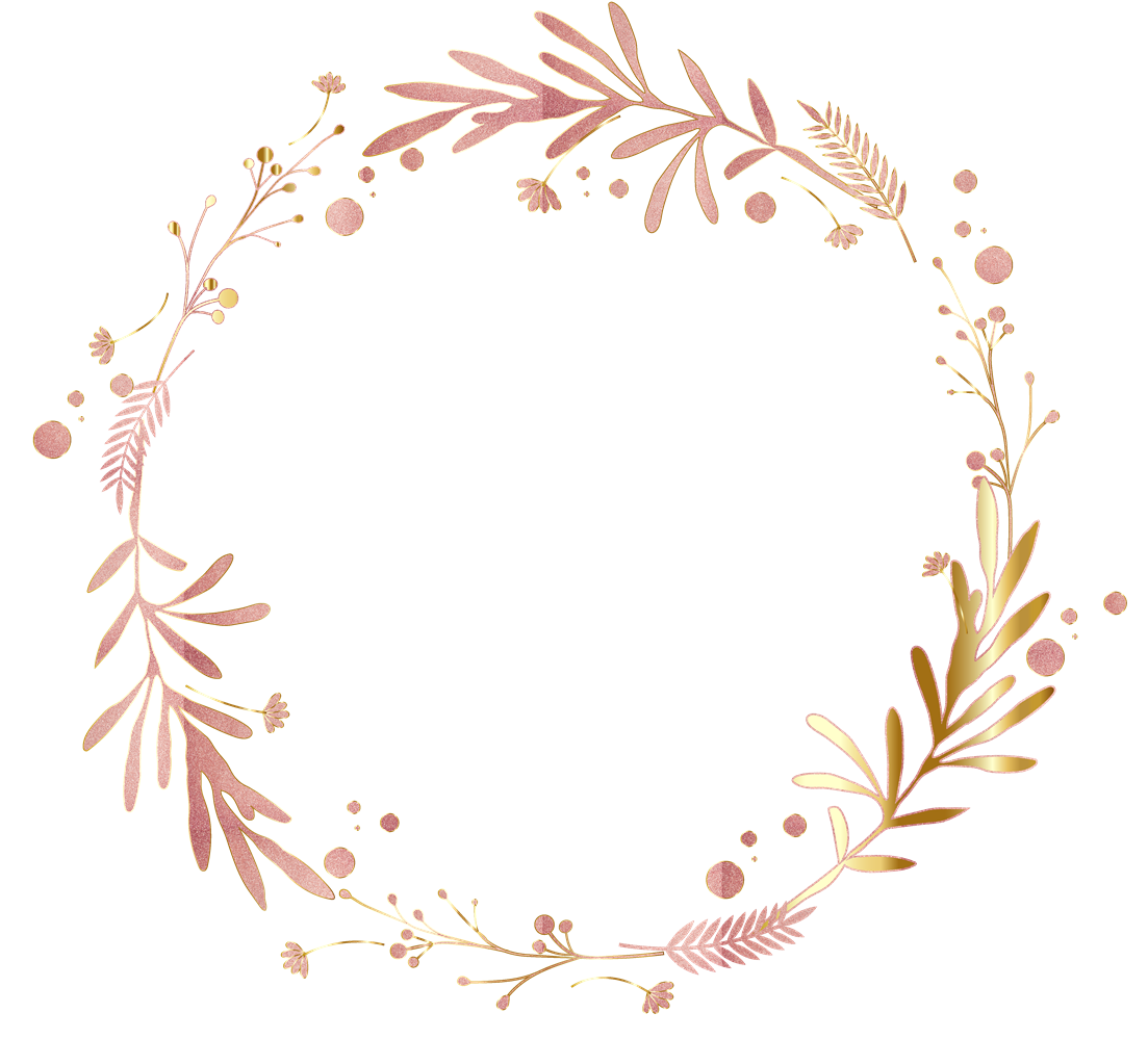 Flowers floral wreath leaf circle rosegold glitter gold...