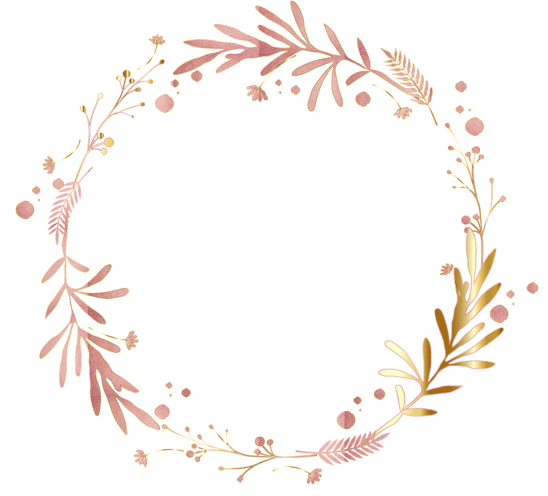 Flowers floral wreath leaf circle rosegold glitter gold&hellip;