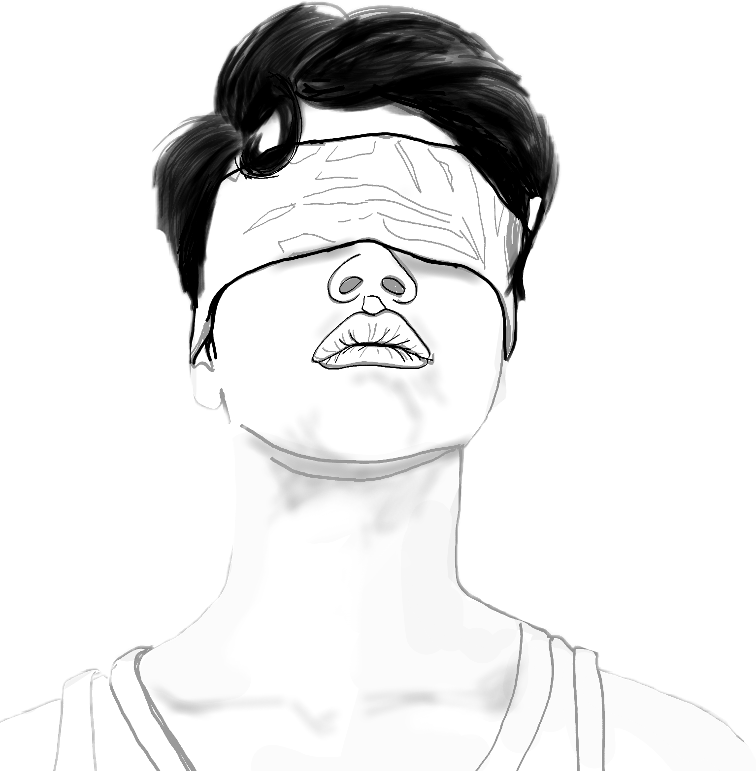 Blindfolded Boy Tshirt Drawing Sticker By I Ðï½yaÅ£