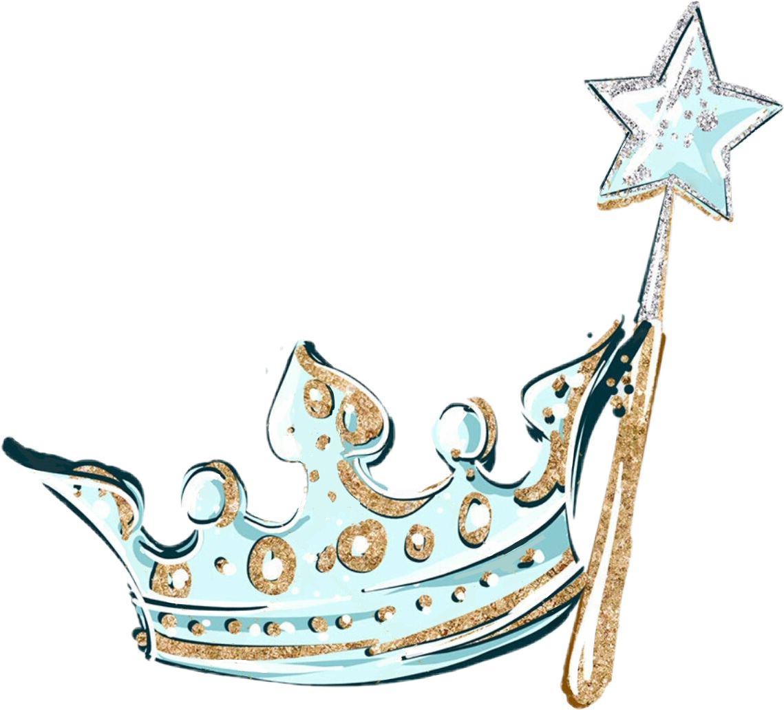 watercolor crown wand Cinderella princess Disney fairyt...
