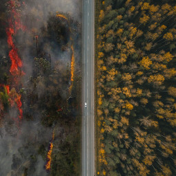 freetoedit road fire forest burningfirest