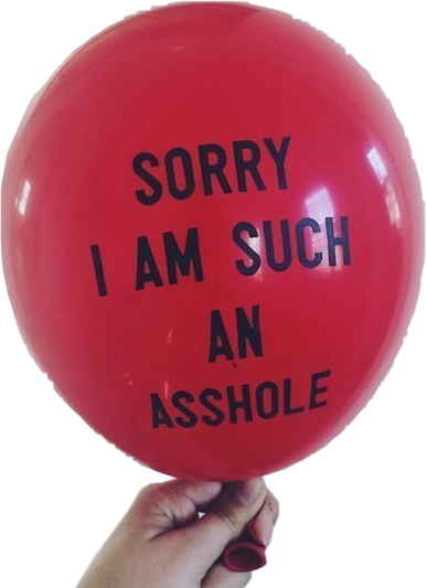 Asshole Sorry Balloon Red Redballoon Sticker By Kaynproud8