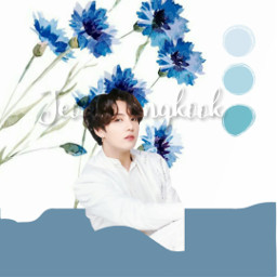 freetoedit blue flower jeonjungkook jungkook