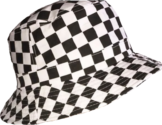 checkered hat