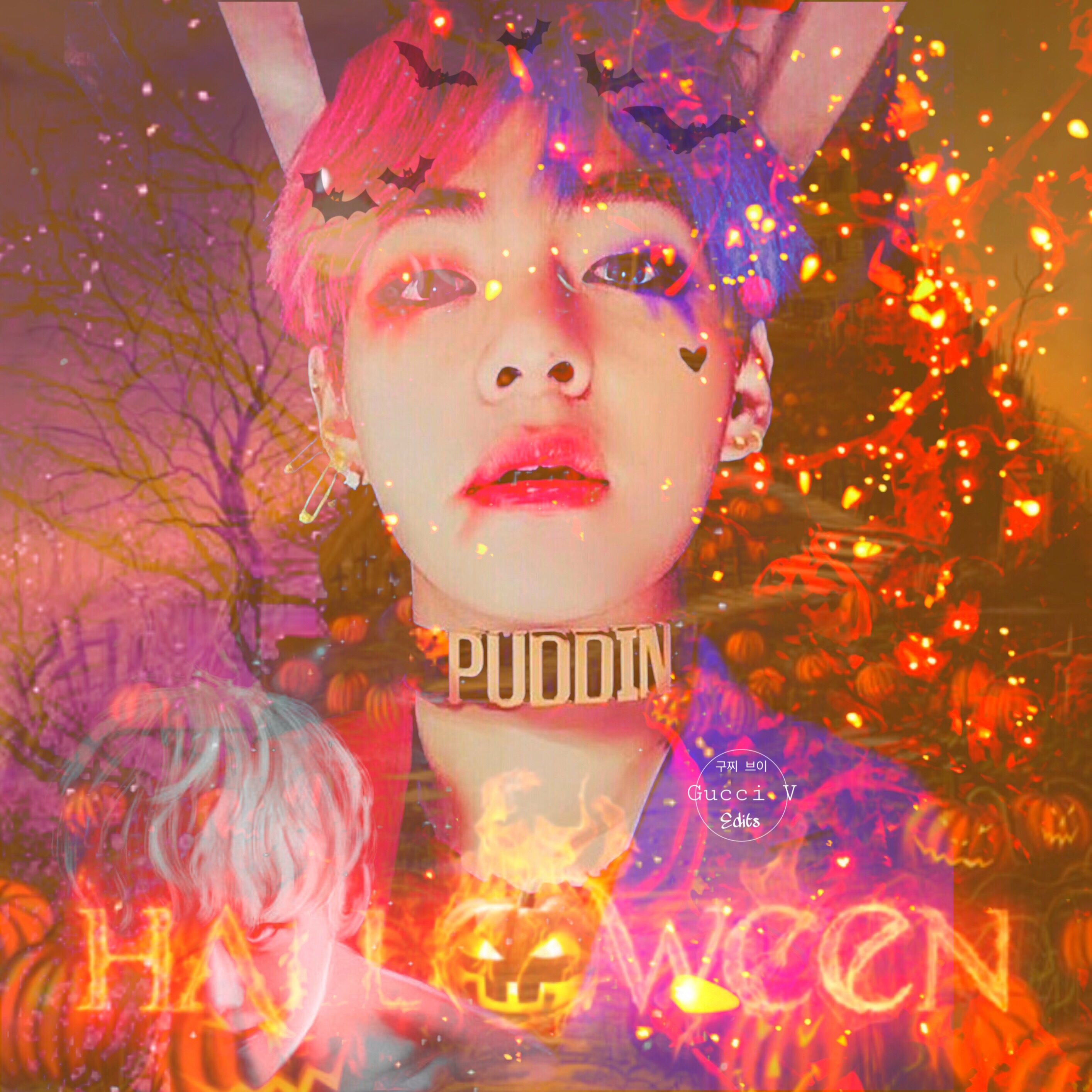 freetoedit taehyung halloween pumpkin image by gucciv
