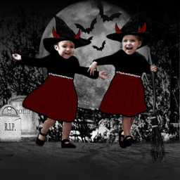 halloween twins twin happyhalloween trickortreat scary freetoedit