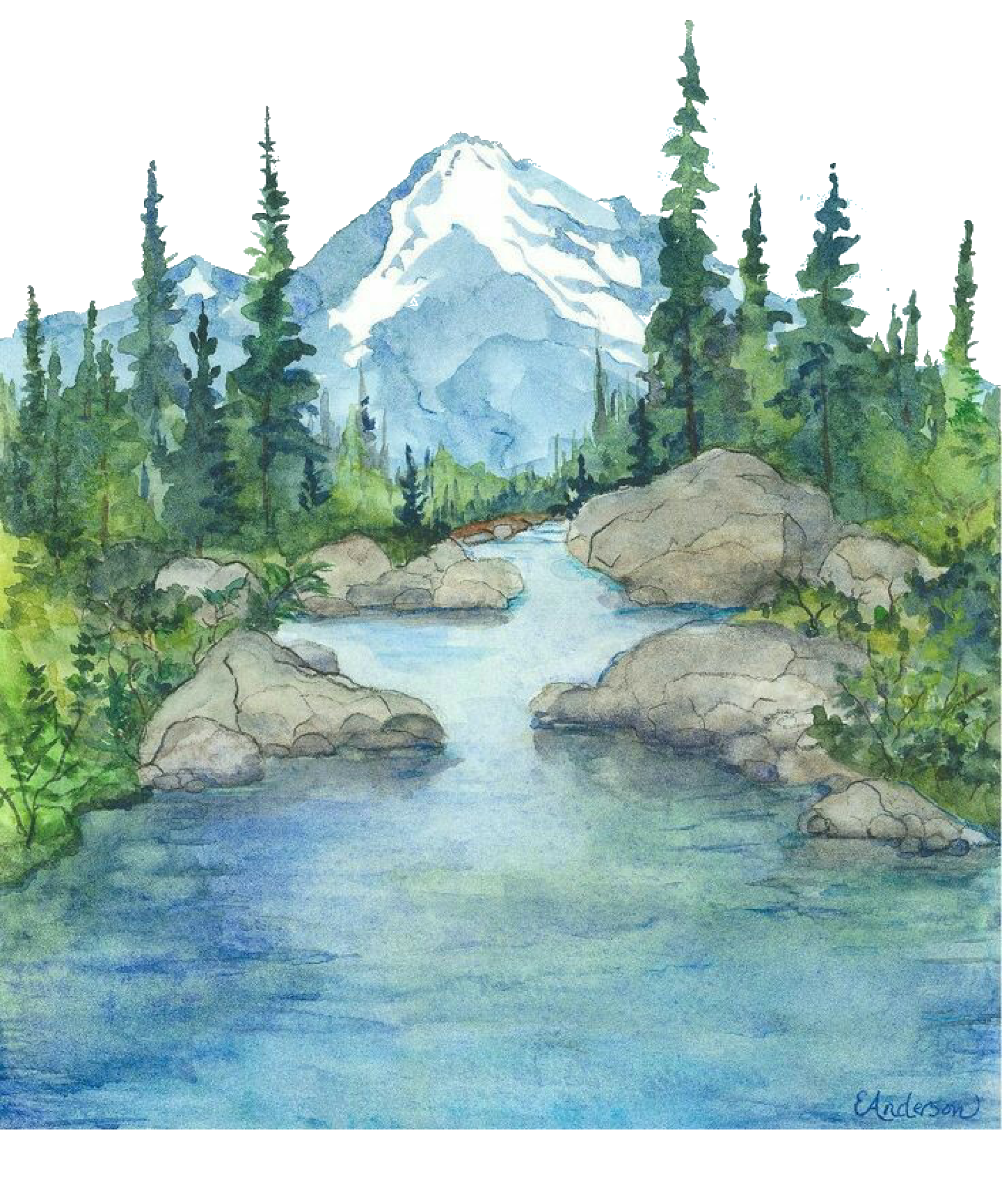 Рисунок красивого озера. Пейзажи для срисовки. Рисунки для срисовки природа. Пейзаж цветными карандашами. Рисование горного пейзажа.