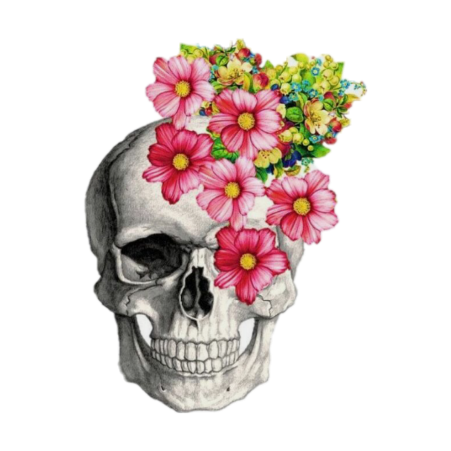 Скелет в цветах