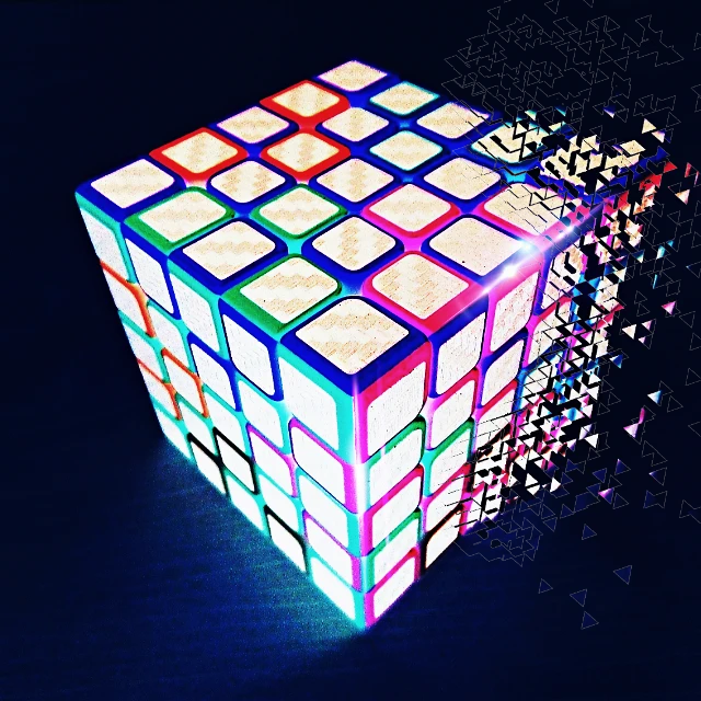 Cubo Rubik Neon Image By Matias