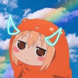 anime girl rainbow umaru umaruchan freetoedit