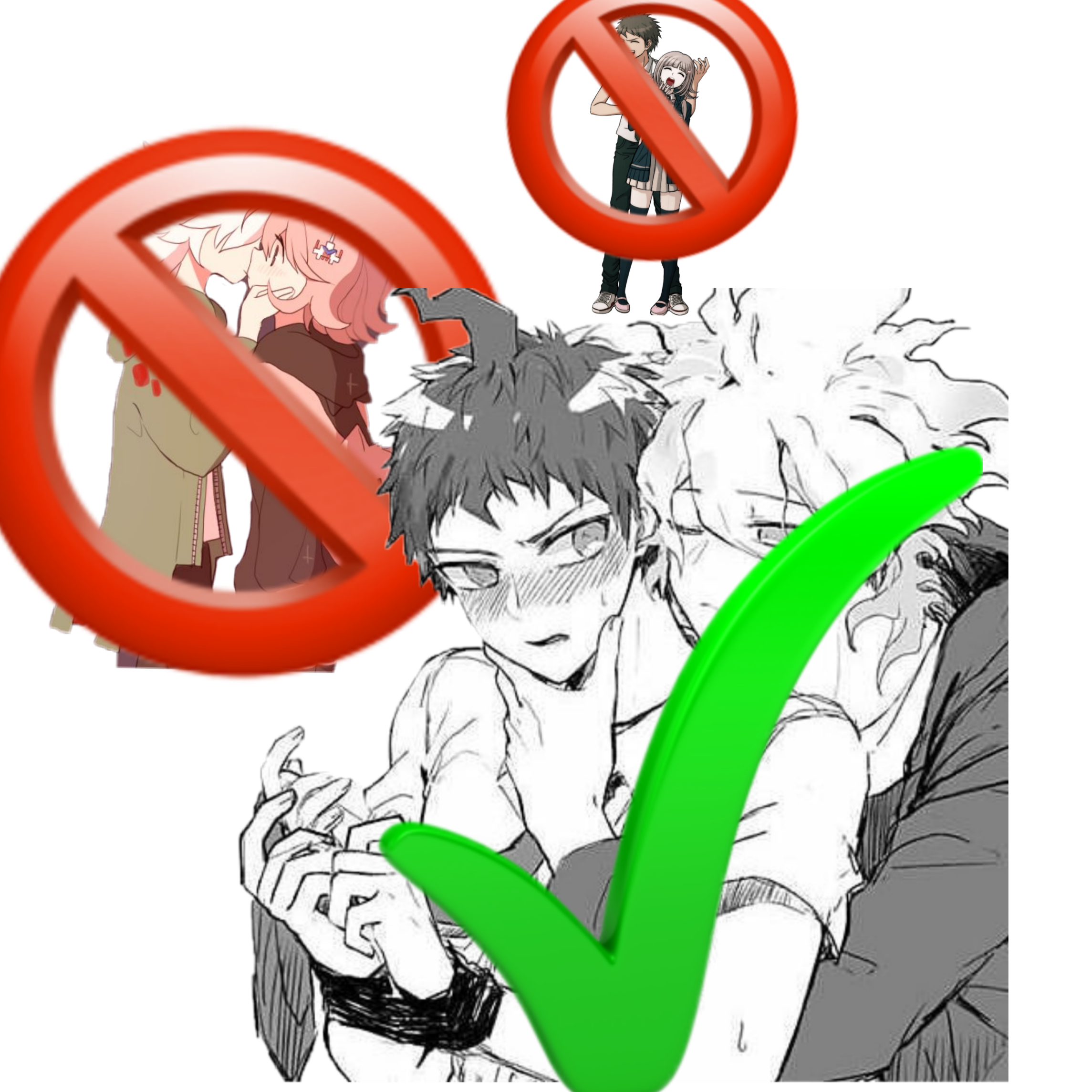 Nagito Freetoedit Nagito X Hajime Sticker By Sick Bxtch