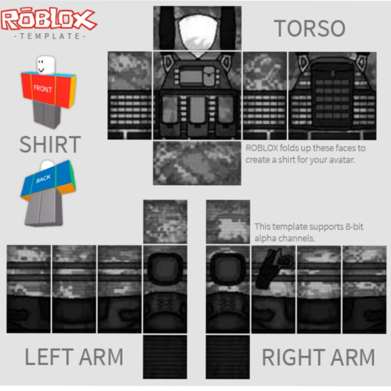 Roblox Shirt Template With Guidelines