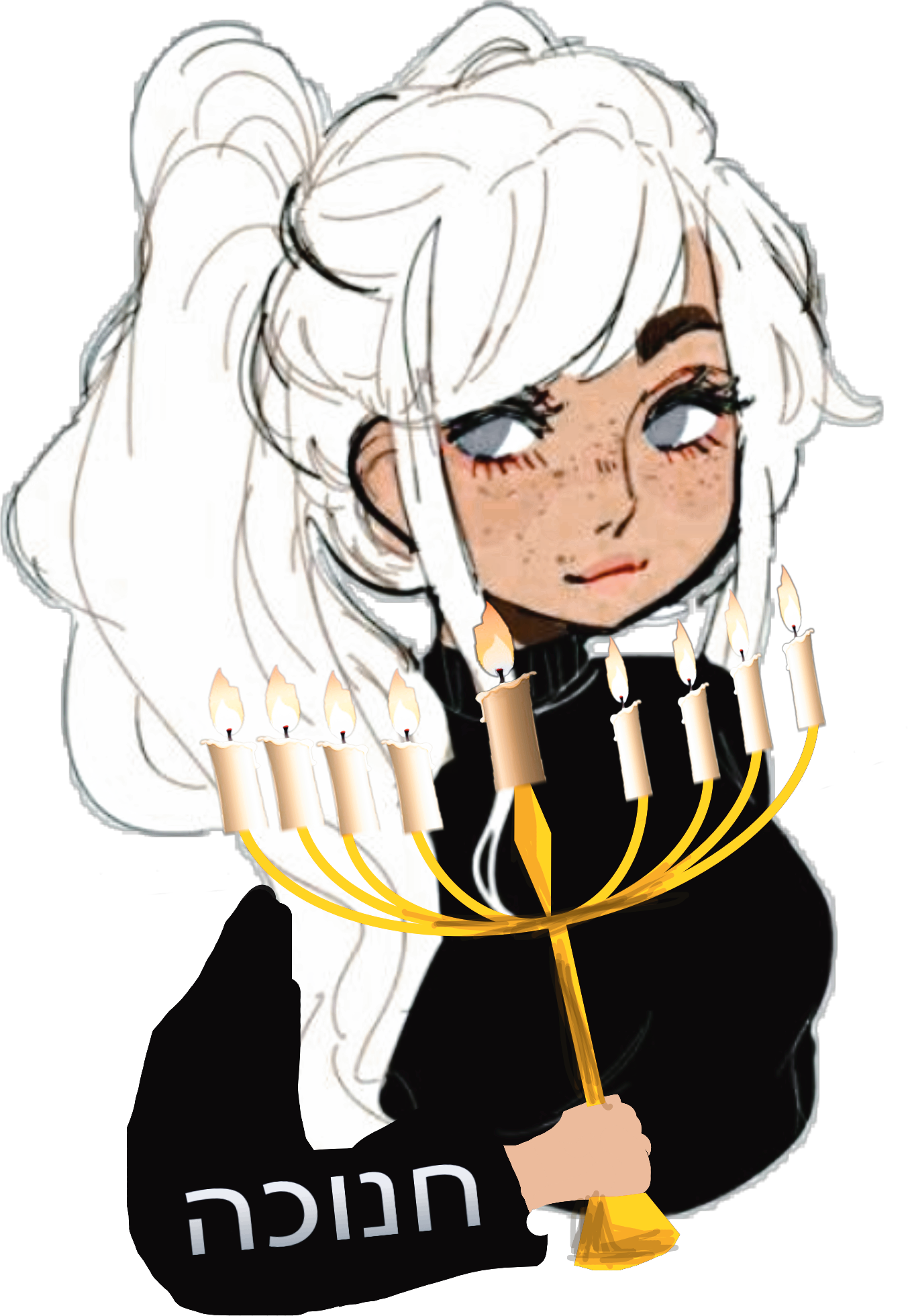 freetoedit hanukkah jewish candle sticker by bluewarmth