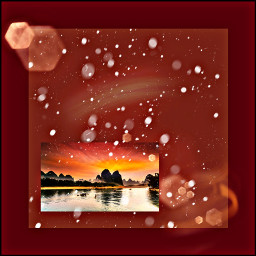red landscape photography lake winter freetoedit