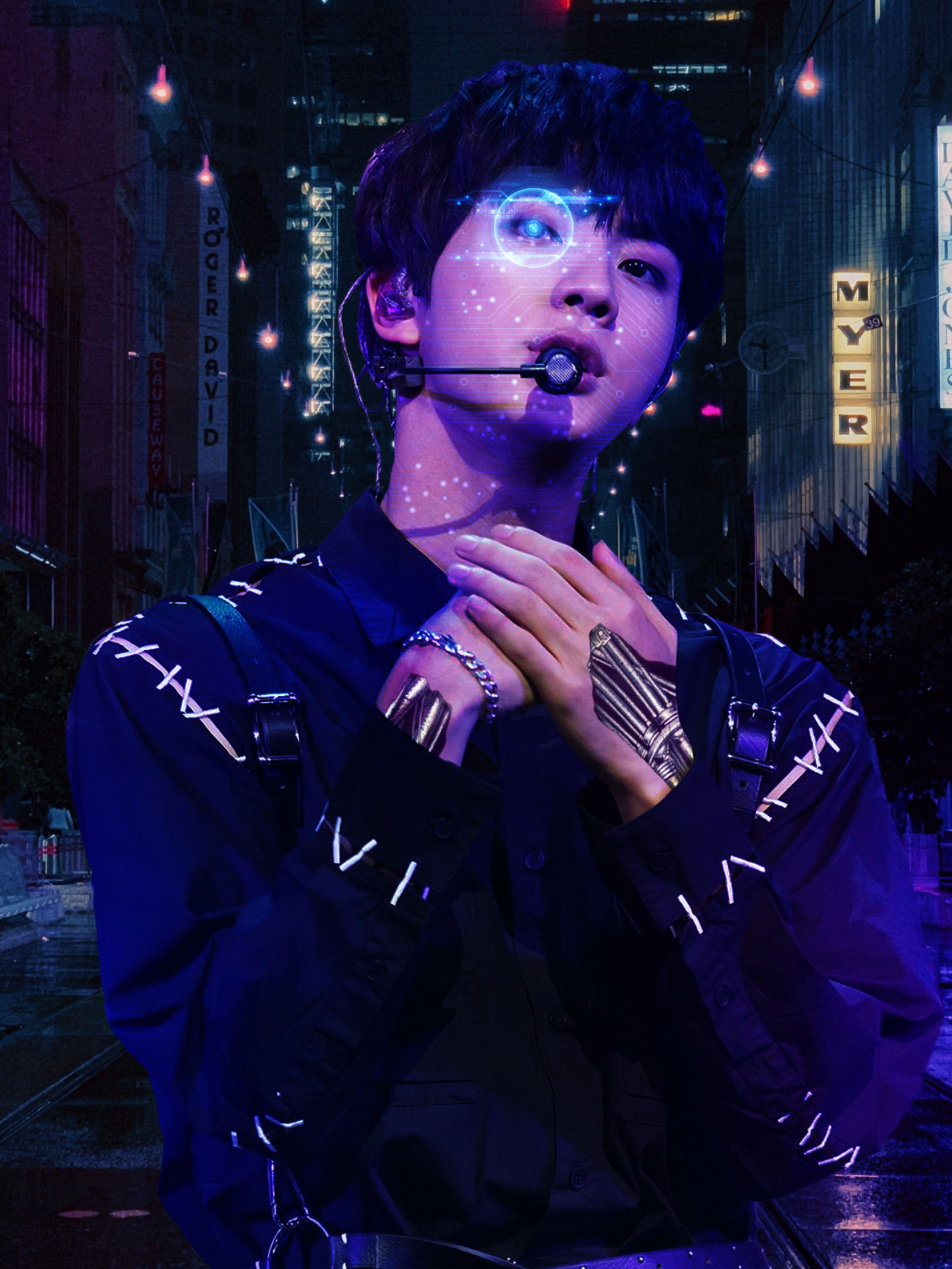 BTS Kim Seokjin Neon Cyborg Edit 💜💙 These Take A Hou