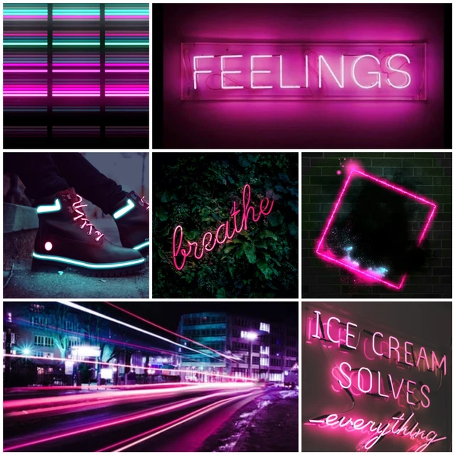 pix Neon Pink And Purple Aesthetic Collage challenge collage pink image by marta